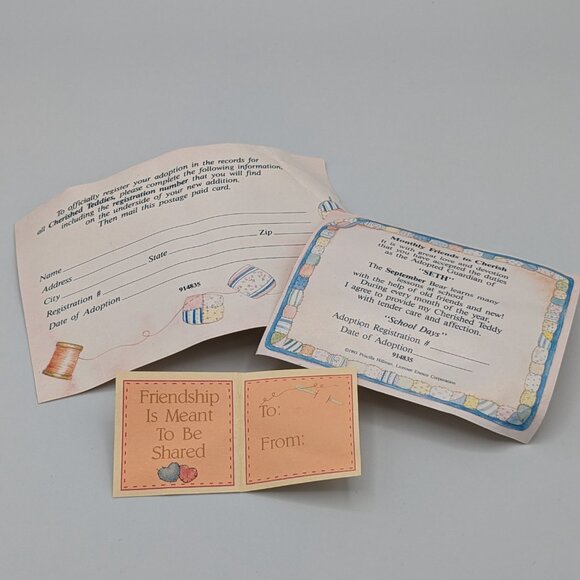 Cherished Teddies 1993 Seth School Days September Bear Figurine (914835) - Picture 10 of 11